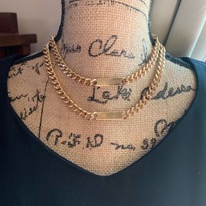 Taramanda Goldstones Chain Bar Necklace Earrings